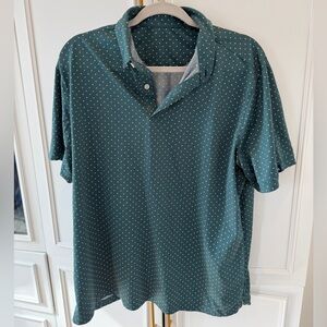 Mizzen+Main Dark Green Polka Dot Polo
